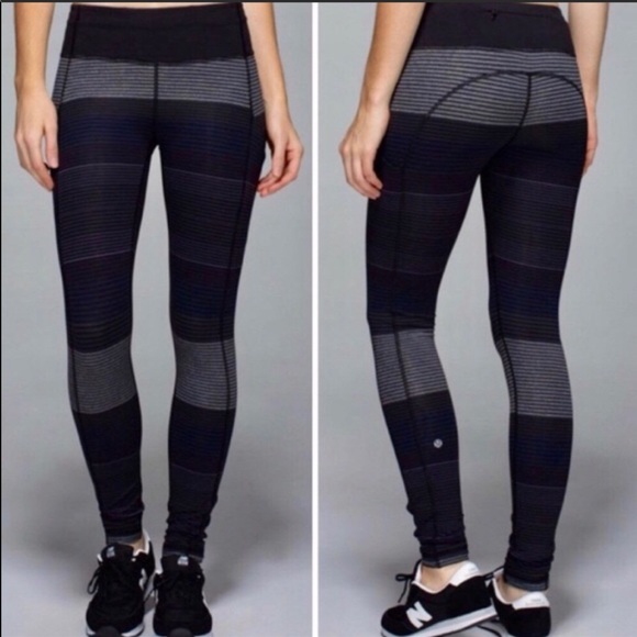 Lulu🍋 Om Stripe Speed Up 31” Tights size 8 RARE/Unicorn!! - Picture 1 of 14